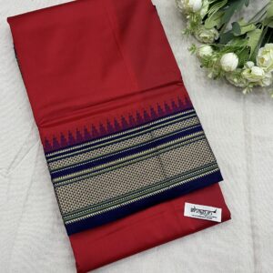 Kalasrishti Red Blue Ilkal Pure Silk Saree