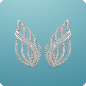 GRT Shimmering Twirly Silver Earrings